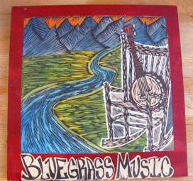 Woodcut of Bluegrass Music by Ethan Harrison